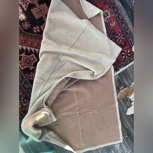 Pottery Barn suede and wool throw